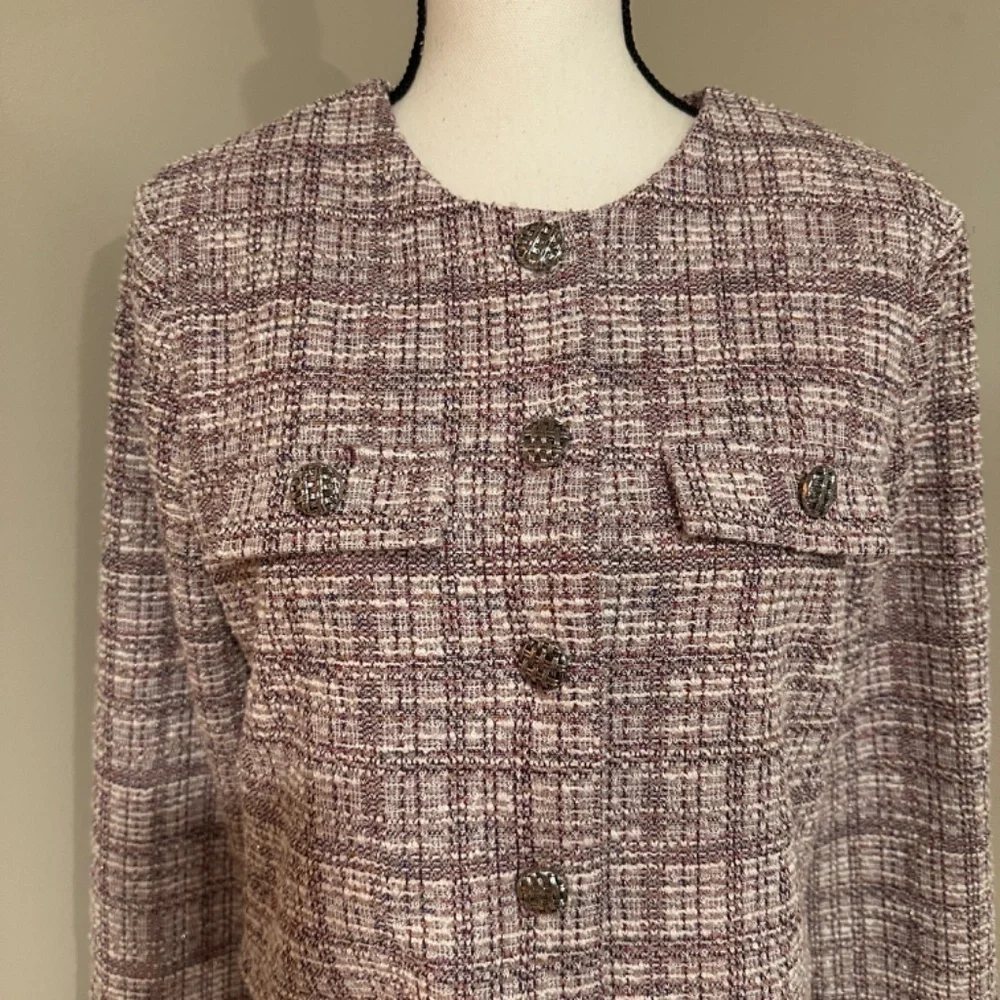 *MONTEAU* Pink Long Sleeve Cropper Blazer Size Large NWT